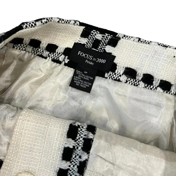 Focus 2000 Black White Tweed Check Mini Skirt 4P - Picture 3 of 3